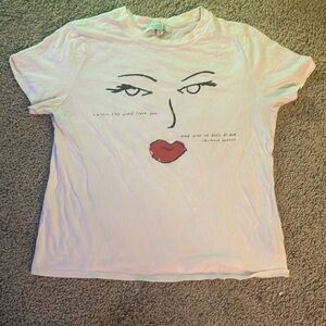 Forever 21 White Red Short Sleeve Tee
